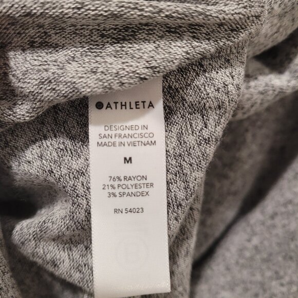 ATHLETA harmony wrap light grey heather hooded cardigan duster sz m medium - Picture 7 of 8